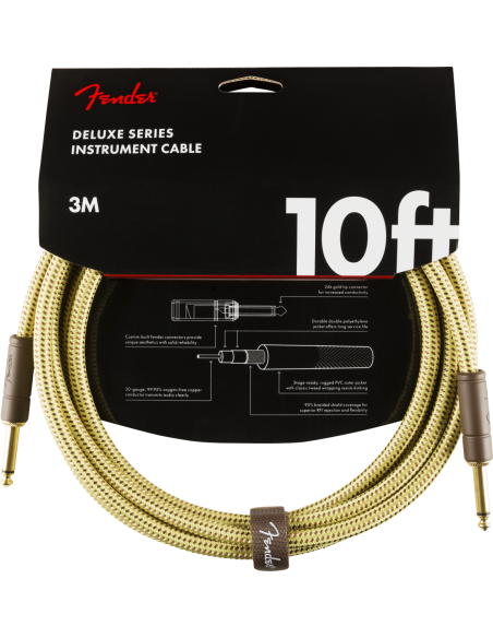 Cable Fender Deluxe Jack-Jack 3M Tweed Straight