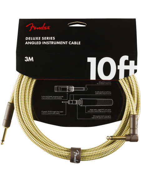 Cable Fender Deluxe Jack-Jack 3M Tweed Angl