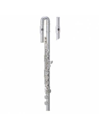Flauta Travesera Pearl PF-505 REUS Quantz Cabeza Recta y Curva frontal