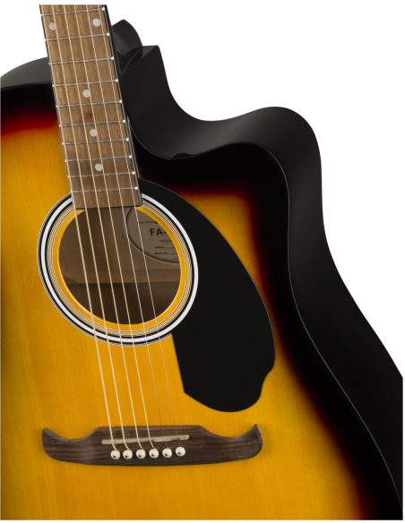 Cuerpo de la Guitarra Electroacústica Fender Fa-125Ce Dreadnought Wn Sunburst detalle