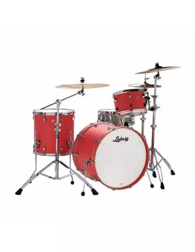 Batería Ludwig L26223TX Neusonic Coral Red frontal