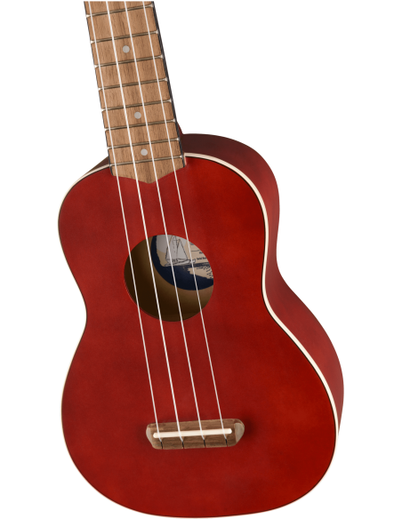 Cuerpo del Ukelele Soprano Fender Venice Walnut Fingerboard Cherry