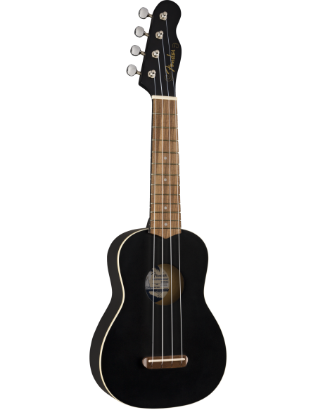 Ukelele Soprano Fender Venice Walnut Fingerboard Black lateral