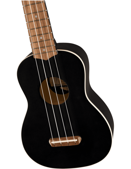 Cuerpo del Ukelele Soprano Fender Venice Walnut Fingerboard Black