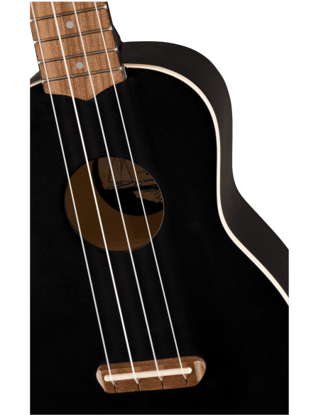 Boca del Ukelele Soprano Fender Venice Walnut Fingerboard Black