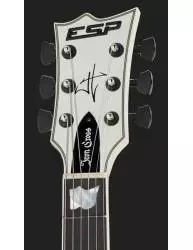 Guitarra Eléctrica ESP Iron Cross Snow White James Hetfield clavijero frontal