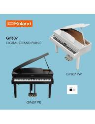 El Mini Piano Electrónico de cola Roland GP607 está disponible en blanco o negro