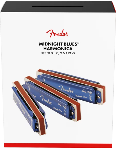 Set de 3 Armonicas Fender Midnight Blues en caja