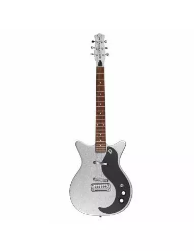 Guitarra Eléctrica Danelectro 59M Nos+ Silver Metalflake frontal