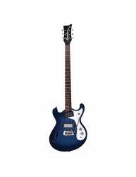 Guitarra Eléctrica Danelectro 66BT Baritone Transparent Blue frontal