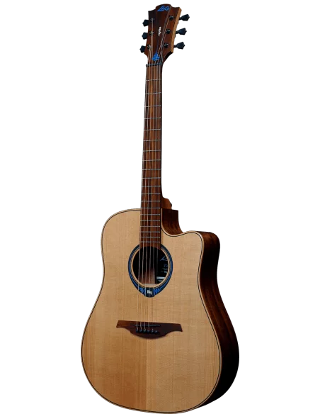 Guitarra Electroacústica Lag THV10DCE Tramontane Hyvibe NAT perfil