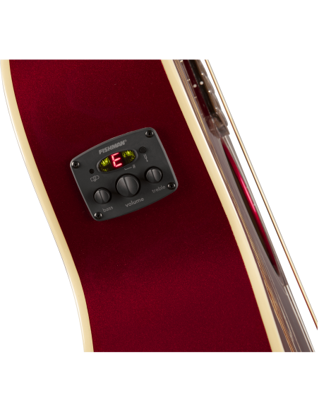 Preamplificador de la Guitarra Electroacústica Fender Newporter Player Walnut Fingerboard Candy Apple Red
