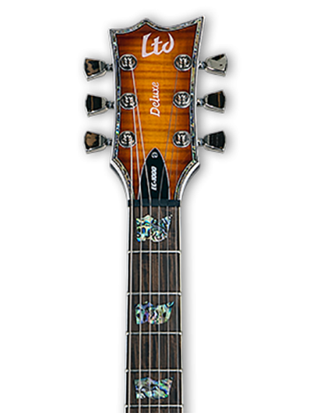 Guitarra Eléctrica LTD EC-1000 Amber Sunburst clavijero frontal