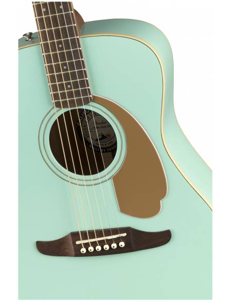 Cuerpo de la Guitarra Electroacústica Fender Malibu Player Walnut Fingerboard Aqua Splash detalle