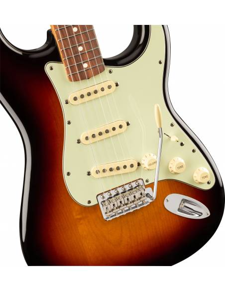 Detalle cuerpo de la Guitarra Eléctrica Fender Vintera 60S Stratocaster Pau Ferro Fingerboard, 3 Color Sunburst