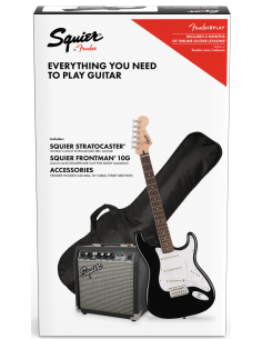 Pack Guitarra Eléctrica Squier By Fender Stratocaster Black 10G