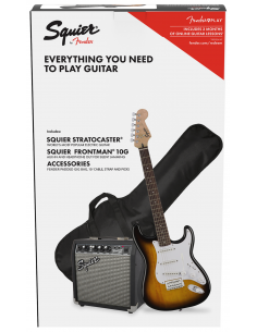 Pack Guitarra Eléctrica Squier By Fender Stratocaster Sunburst 10G