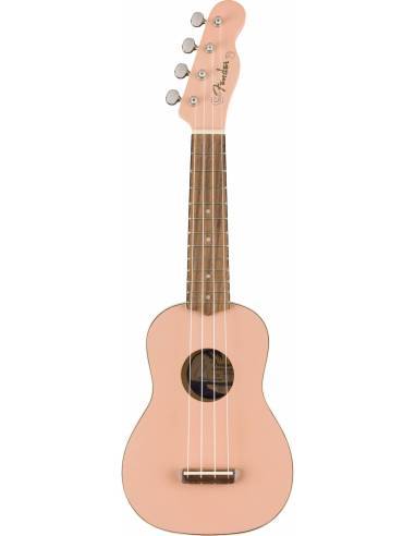 Ukelele Soprano Fender Venice Walnut Fingerboard Shell Pink
