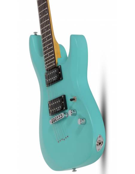 Guitarra Eléctrica Schecter C-6 Deluxe Satin Aqua cuerpo frontal