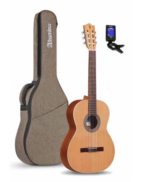 Guitarra Clásica Alhambra Z Nature Pack Estudio con funda acolchada, afinador,cejilla y apoyapié