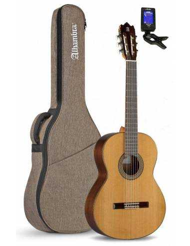 Guitarra Clásica Alhambra 3C Pack Estudio con funda acolchada, afinador,cejilla y apoyapié