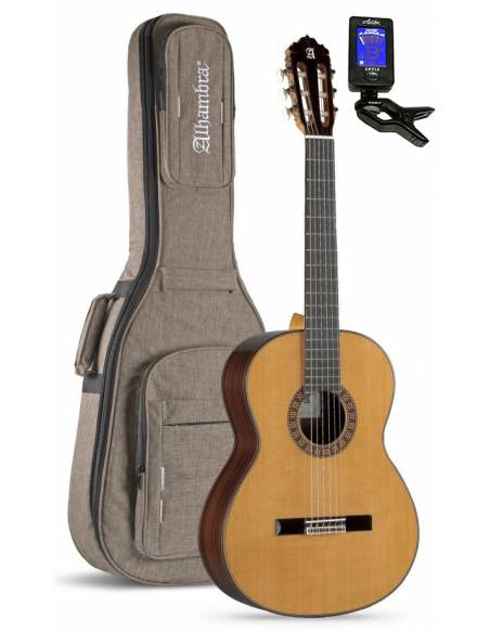 Guitarra Clásica Alhambra 6P Pack Conservatorio con funda acolchada, afinador,cejilla y apoyapié