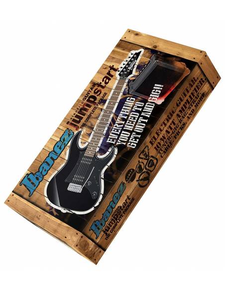 Pack Guitarra Eléctrica Ibanez Gio Jumpstart IJRX20 BKN caja