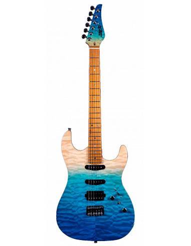 Guitarra Eléctrica Jet Js1000 Quilted Transparent Blue Hss