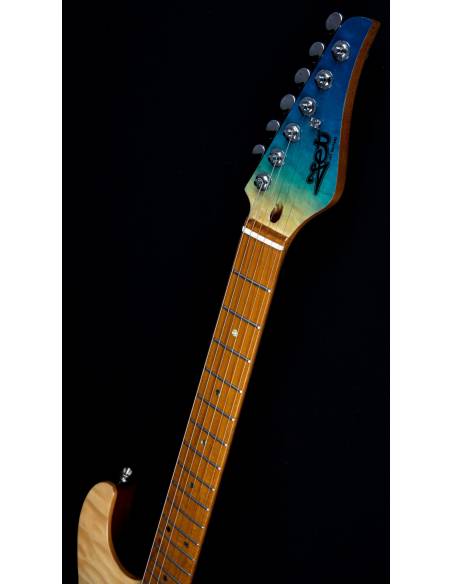 Mástil de la Guitarra Eléctrica Jet Js1000 Quilted Transparent Blue Hss