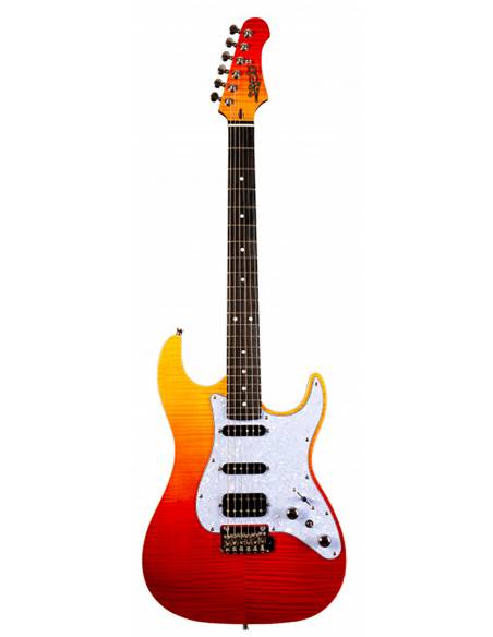 Guitarra Eléctrica Jet Js600 Transparent Red HSS frontal