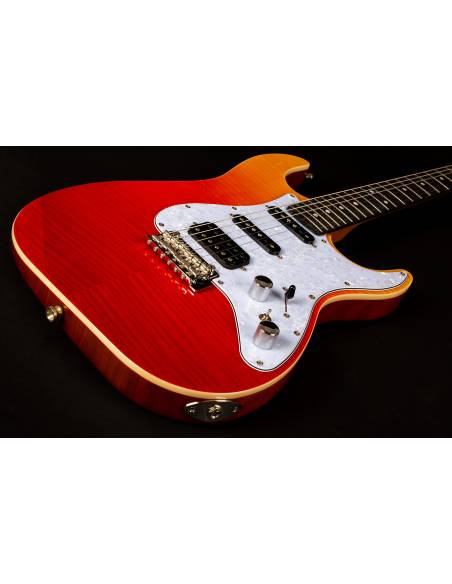 Guitarra Eléctrica Jet Js600 Transparent Red HSS derecha