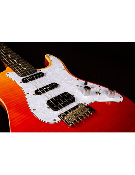 Cuerpo de la Guitarra Eléctrica Jet Js600 Transparent Red HSS derecha