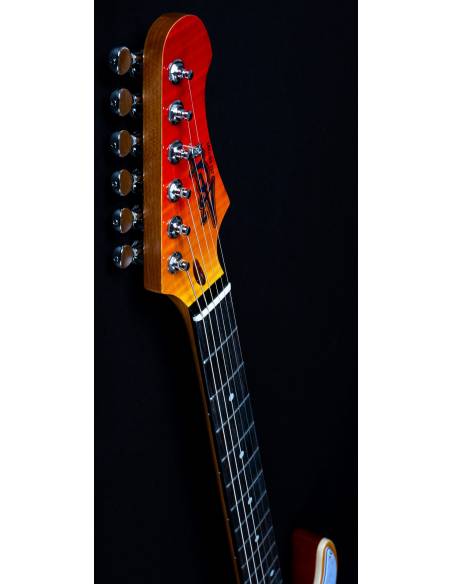 Mástil de la Guitarra Eléctrica Jet Js600 Transparent Red HSS izquierda