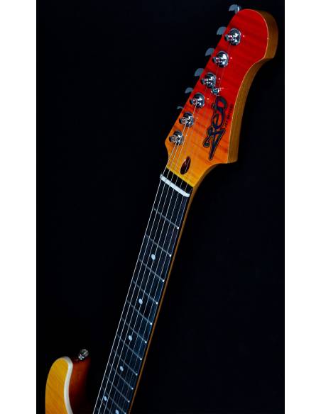 Mástil de la Guitarra Eléctrica Jet Js600 Transparent Red HSS derecha