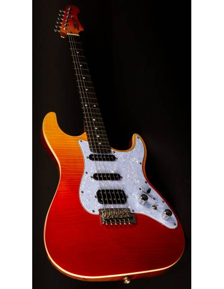Cuerpo de la Guitarra Eléctrica Jet Js600 Transparent Red HSS ladeada