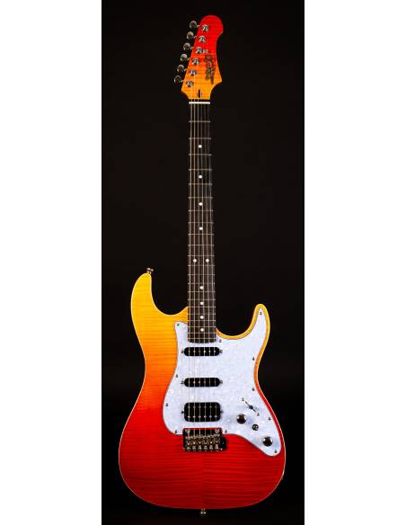 Frontal de la Guitarra Eléctrica Jet Js600 Transparent Red HSS