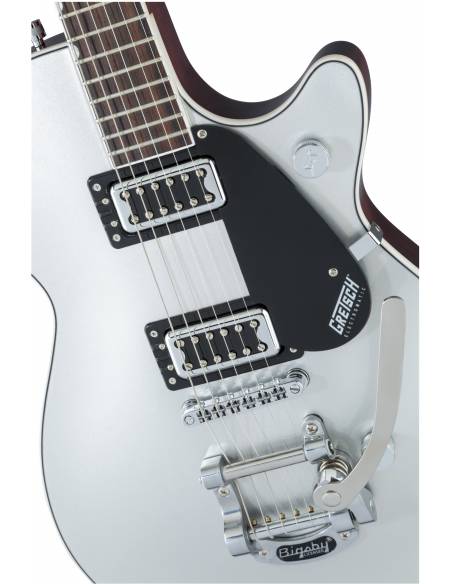 Detalle cuerpo de la Guitarra Eléctrica Gretsch G5230T Electromatic Jet Ft Black Walnut Fingerboard Airline Silver