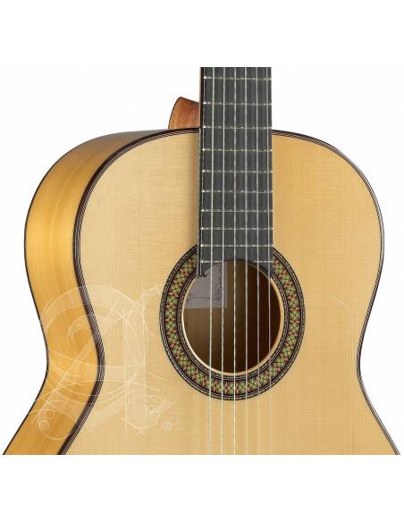 Boca de la Guitarra del Pack de Guitarra Flamenca Alhambra 7Fc con funda