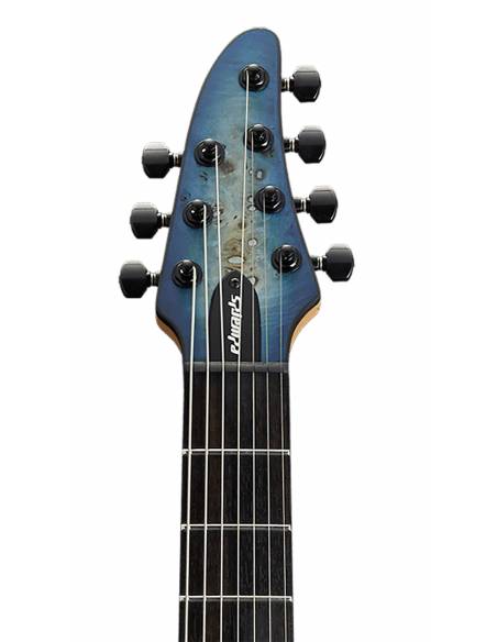 Guitarra Eléctrica Edwards E-HR7-FX BM Aqua Burst clavijero frontal