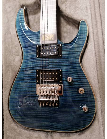 Guitarra Eléctrica ESP Horizon FR CTM Faded Sky Blue central
