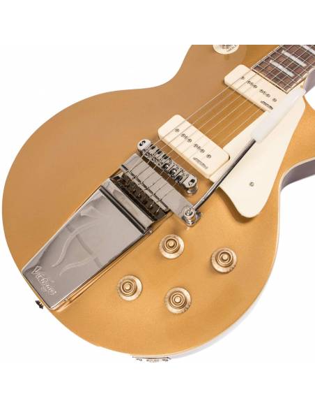 Cuerpo de la Guitarra Eléctrica Vintage V100 Midge Ure Signature Model Gold Top W/Vibrola
