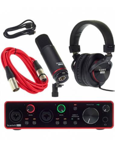 Pack Interface Audio Focusrite Scarlett 2I2 Studio 3Rd Gen exposicion aerea