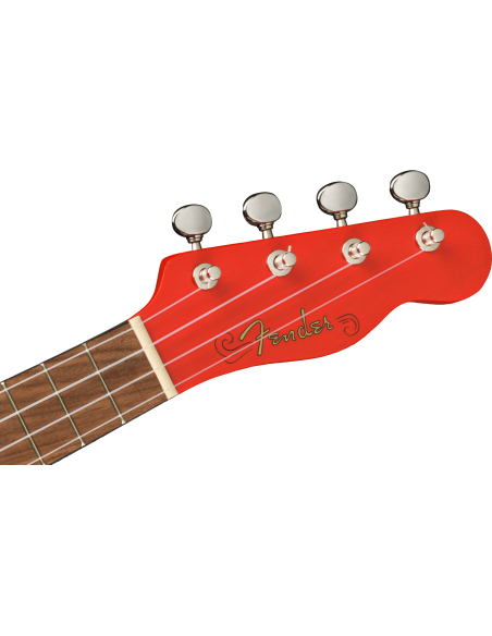 Clavijero del Ukelele Fender Venice Soprano Fingerboard Walnut Fiesta Red