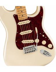 Detalle cuerpo de la Guitarra Eléctrica Fender Player Plus Stratocaster Maple Fingerboard Olympic Pearl Sss