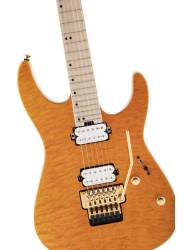 Cuerpo de la Guitarra Eléctrica Charvel Pro-Mod Dk24 Hh Floyd Rose Map Fing Quilt Maple Dark Amber