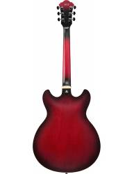 Fondo de la Guitarra Eléctrica Ibanez As53 Sunburst Red Flat