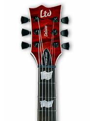 Guitarra Eléctrica LTD Viper-1000 Tiger Eye Sunburst clavijero frontal