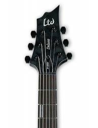 Guitarra Eléctrica LTD H-1001 QM See Thru Black clavijero frontal