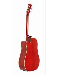Trasera de la Guitarra Acústica Richwood Rd-12 Cers roja