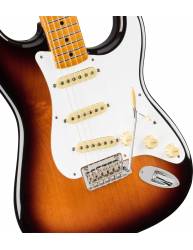 Detalle cuerpo de la Guitarra Eléctrica Fender Vintera 50S Stratocaster Modified Maple Fingerboard 2 Color Sunburst